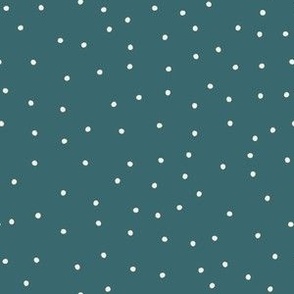 Medium Scale // Garden Firefly Polka Dot Spot on Teal Green