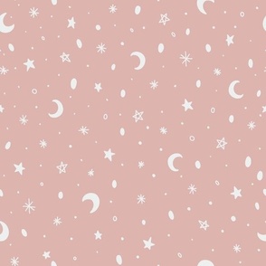 little moons and stars pink