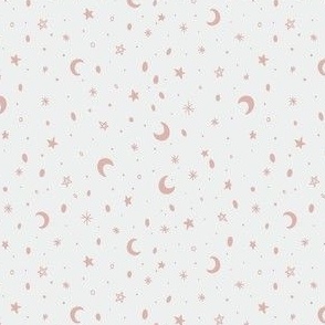 little moons and stars white pink