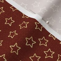 Sparkly gold stars on woven dark blue background small