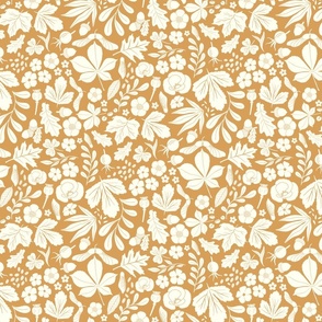 Forest flowers mustard yellow small