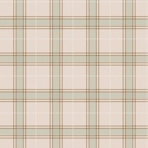 Pink Tan Plaid Fabric, Wallpaper and Home Decor | Spoonflower