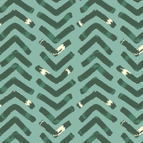 Upward and Downward Caret Pattern in Green and Yellow, on Light Green Background (large)