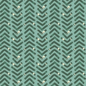 Upward and Downward Caret Pattern in Green and Yellow, on Light Green Background (small)