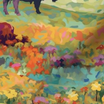 Bison in the meadow 