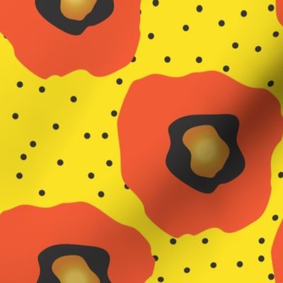 Orange Poppies, Black Dots