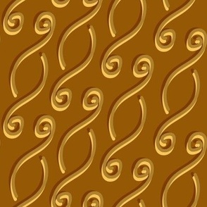 abstract swirly ornament in yellow and golden brown by rysunki_malunki