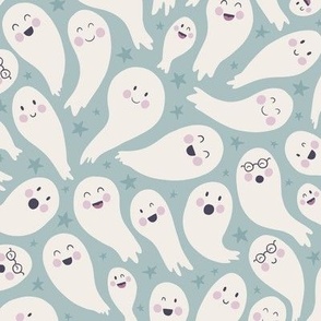 funny ghosts teal