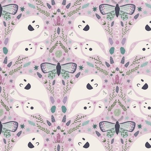 Ghosts, Herbs and Crystals Damask Pink