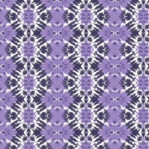 Purple and Black  Ikat / Tie dye Pattern / Small scale 