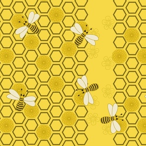 Ambesonne Bee Fabric by The Yard, Honeybees Working on Honeycomb Hard  Worker Insects Illustration Print, Decorative Fabric for Upholstery and  Home Accents, 5 Yards, Orange Apricot