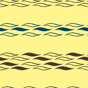 Line of Waves in Dark Blue, Brown and Yellow (medium)