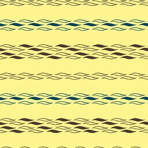 Line of Waves in Dark Blue, Brown and Yellow (small)