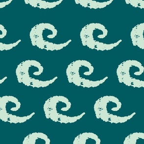 Simple Round Circular Waves Pattern in Green (large)