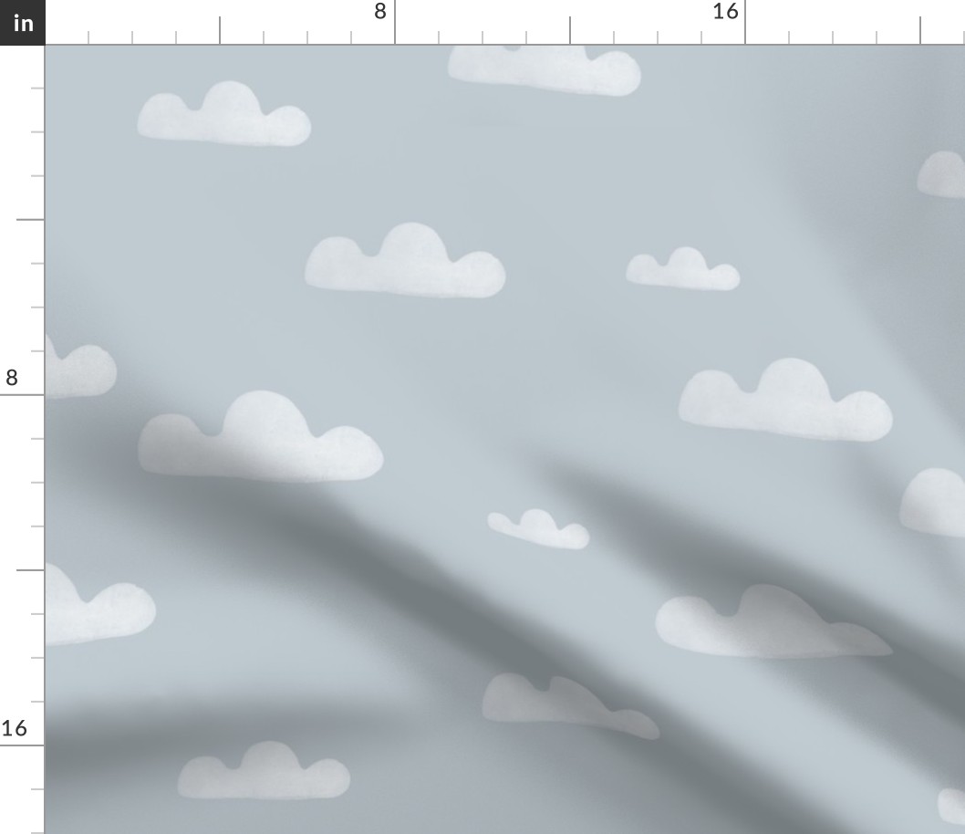 Clouds on grey blue upward - Pantone color 2024 - BFC9D0 L