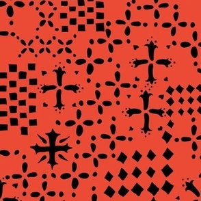 All the stars and marks in black and red Medium scale