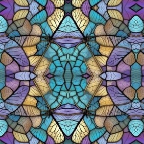 Dragonfly Wing Stained Glass Tile LG