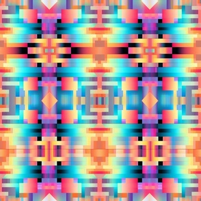 Blurred Lines Native American Style Blanket Fabric Pattern