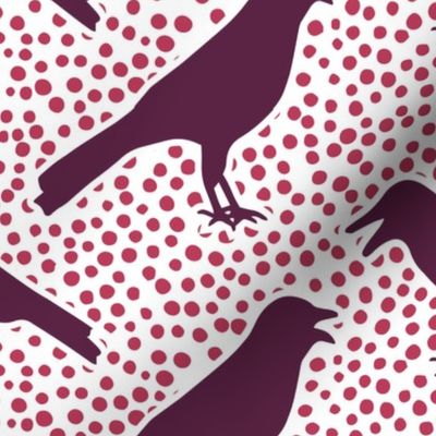 Bold Burgundy Crow with Magenta Dots