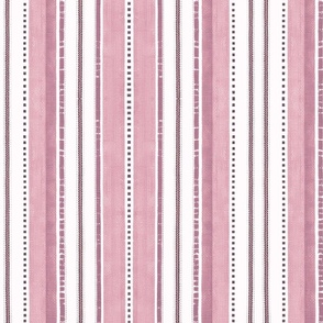 French Linen Pastel Pink White Summer Vertical Stripes Pattern
