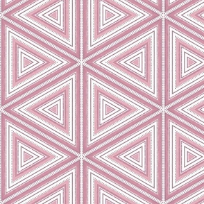 French Linen Fresh Pastel Pink White Summer Striped Triangles Pattern