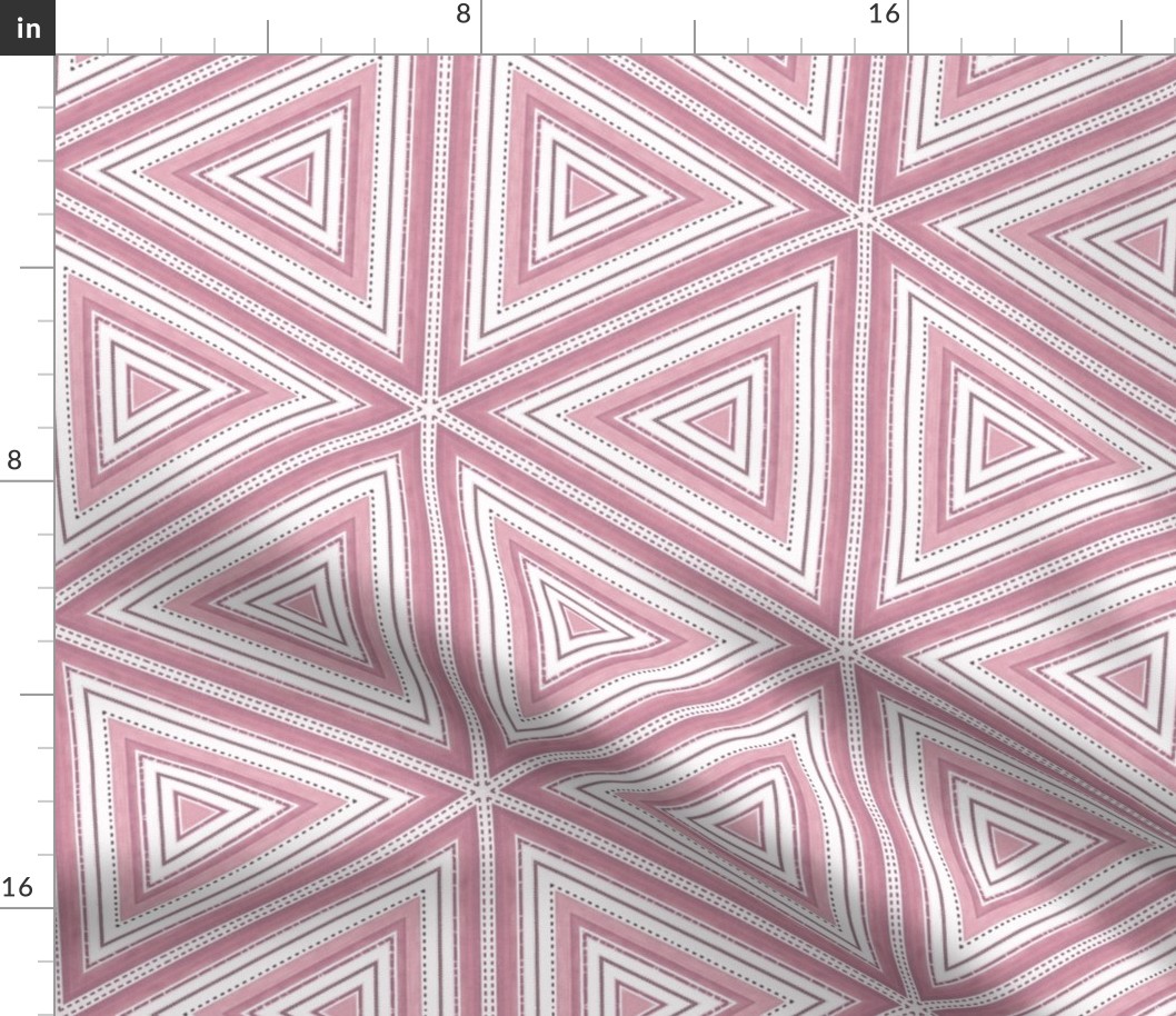 French Linen Fresh Pastel Pink White Summer Striped Triangles Pattern