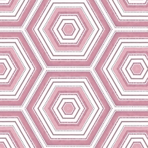 French Linen Fresh Pastel Pink White Summer Striped Honeycomb Pattern