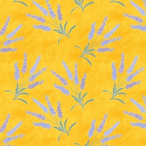 French lavender on golden yellow