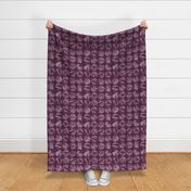 Mulberry Wine with Large White Textured Circles Grid