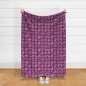 Plum Purple with Large White Textured Circles Grid