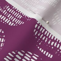 Plum Purple with Large White Textured Circles Grid
