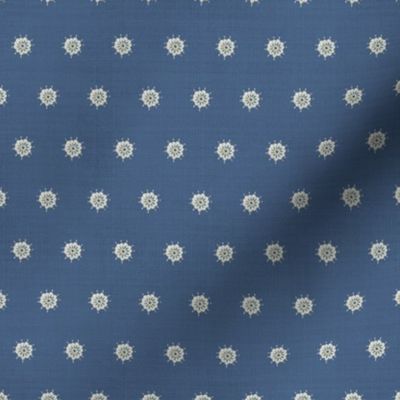 8" Simple Floral Block Print Navy Blue by Audrey Jeanne