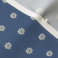 8" Simple Floral Block Print Navy Blue by Audrey Jeanne