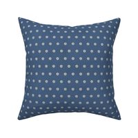 8" Simple Floral Block Print Navy Blue by Audrey Jeanne