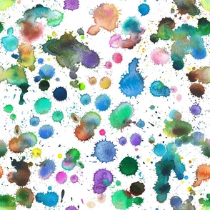 Drips and splashes of colorful watercolor paints 2