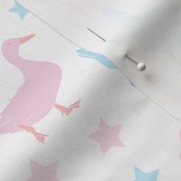 Ducks and Stars - pink and blue