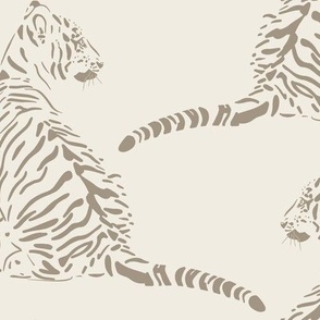 baby tiger _ creamy white, khaki brown _ baby animal nursery