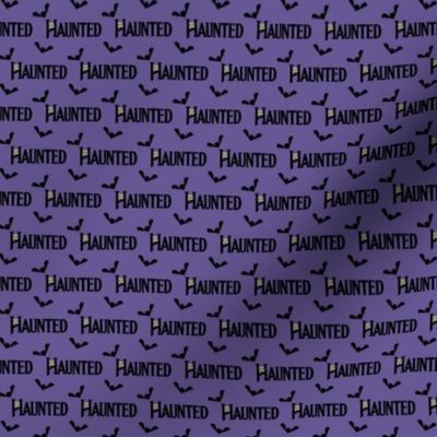 "Haunted" Halloween on Purple - 1 inch