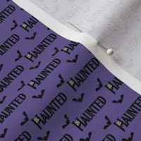 "Haunted" Halloween on Purple - 1 inch