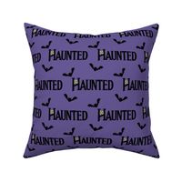 "Haunted" Halloween on Purple - 4 inch