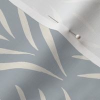 diamond leaves _ creamy white_ french grey blue _ traditional hand drawn