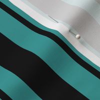 Teal and Black Stripe - 1 inch