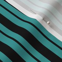 Teal and Black Stripe - 1/2 inch