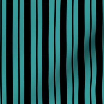 Teal and Black Stripe - 1/2 inch