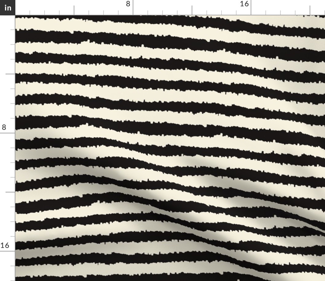 Hand Drawn Black and White Stripes - Uneven Scribbled and Wobbly Stripe - Abstract Minimalist Coordinate Blender