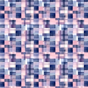 Watercolor Plaid and Blue and Pink