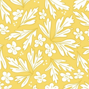 Abstract Yellow Buttercup Floral