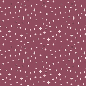 magical meadow stars in piglet pink on dark pink dusty rose