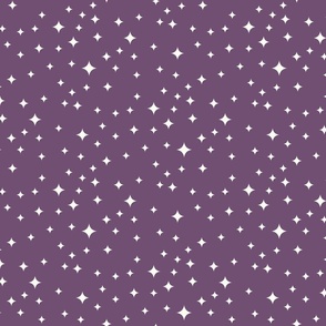magical meadow stars in natural cream white on purple