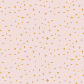magical meadow stars in sunray yellow on piglet light pink